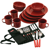 Coleman 24Piece Speckled Enamelware Cook Set  Red