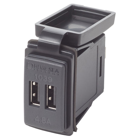 Blue Sea Dual USB Charger  24V Contura Mount