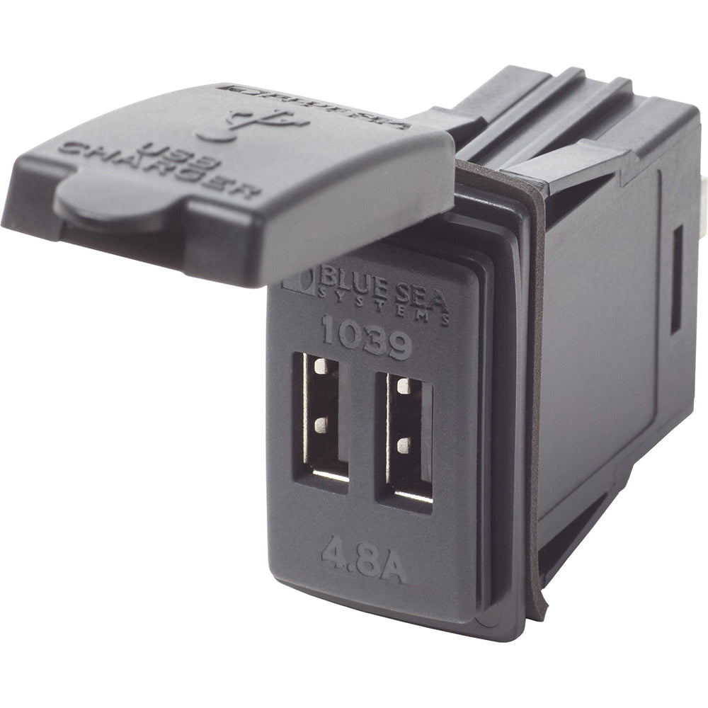 Blue Sea Dual USB Charger  24V Contura Mount