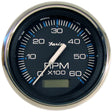 Faria Chesapeake Black 4 Tachometer wHourmeter  6000 RPM Gas Inboard