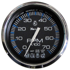 Faria Chesapeake Black SS 4 Tachometer wSystemcheck Indicator  7000 RPM Gas f Johnson  Evinrude Outboard