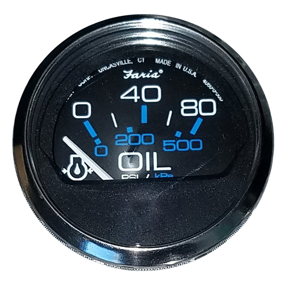Faria Chesapeake Black 2 Oil Pressure Gauge 80 PSI