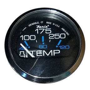 Faria Chesapeake Black 2 Water Temperature Gauge 100250F