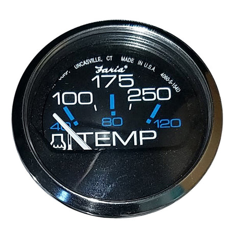 Faria Chesapeake Black 2 Water Temperature Gauge 100250F