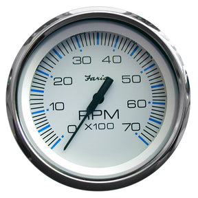 Faria Chesapeake White SS 4 Tachometer  7000 RPM Gas All Outboards