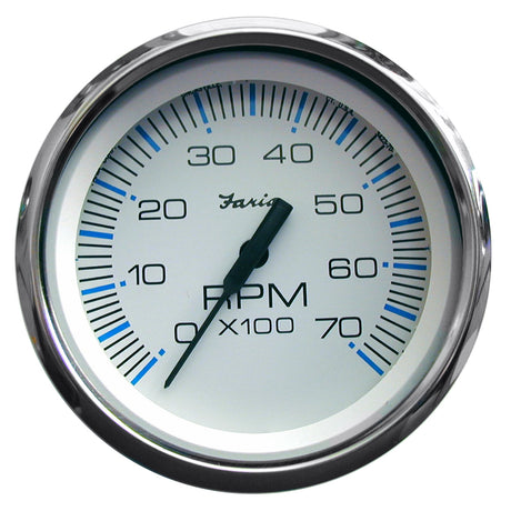 Faria Chesapeake White SS 4 Tachometer  7000 RPM Gas All Outboards