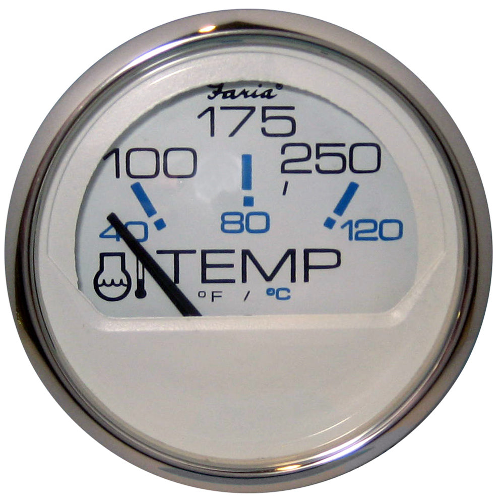 Faria Chesapeake White SS 2 Water Temperature Gauge 100250 DegreeF