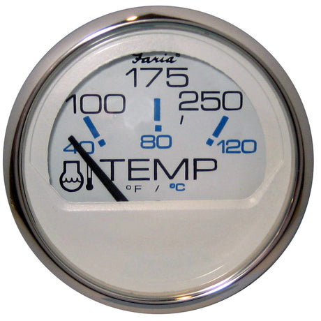 Faria Chesapeake White SS 2 Water Temperature Gauge 100250 DegreeF