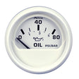 Faria Dress White 2 Oil Pressure Gauge 80 PSI