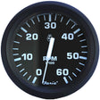 Faria Euro Black 4 Tachometer  6000 RPM Gas  Inboard  IO