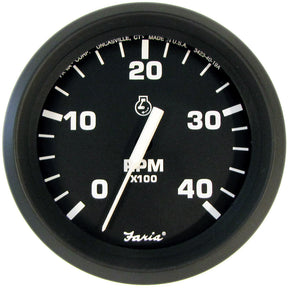Faria Euro Black 4 Tachometer  4000 RPM Diesel Mechanical Takeoff
