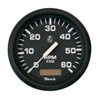Faria Euro Black 4 Tachometer wHourmeter  6000 RPM Gas  Inboard
