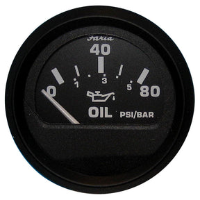 Faria Euro Black 2 Oil Pressure Gauge 80 PSI