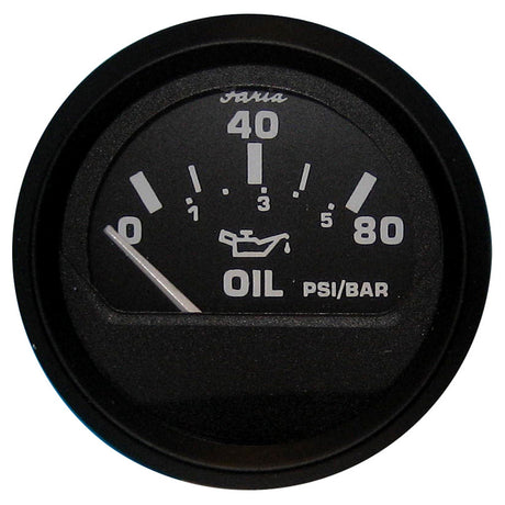 Faria Euro Black 2 Oil Pressure Gauge 80 PSI