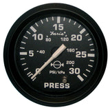 Faria Euro Black 2 Water Pressure Gauge 30 PSI