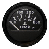 Faria Euro Black 2 Water Temperature Gauge 100250 DegreeF