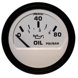Faria Euro White 2 Oil Pressure Gauge 80 PSI