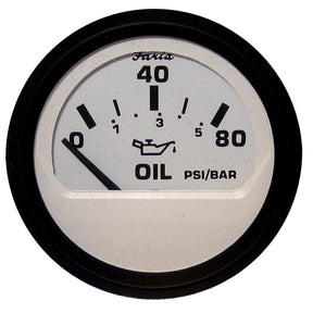 Faria Euro White 2 Oil Pressure Gauge 80 PSI