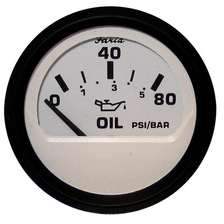 Faria Euro White 2 Oil Pressure Gauge 80 PSI