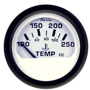 Faria Euro White 2 Water Temperature Gauge 100250 DegreeF