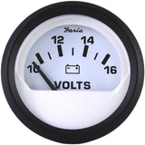 Faria Euro White 2 Voltmeter 1016 VDC