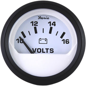 Faria Euro White 2 Voltmeter 1016 VDC