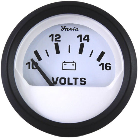 Faria Euro White 2 Voltmeter 1016 VDC