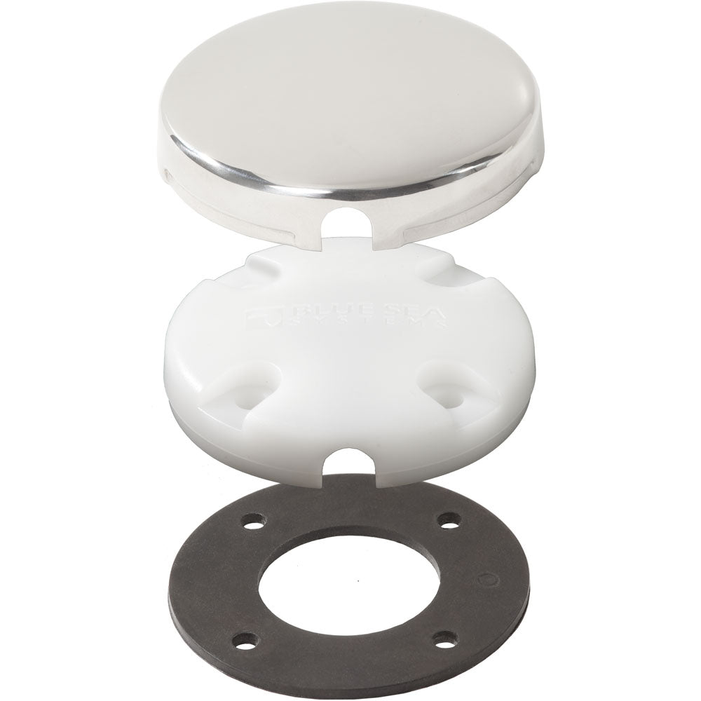 Blue Sea Side Entry CableClam wStainless Steel Dress Cap