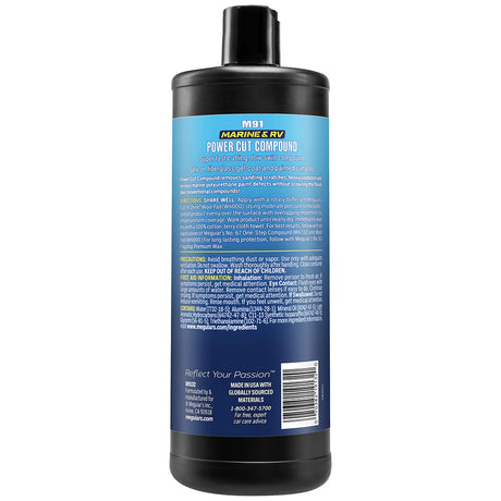 Meguiars 91 MarineRV Pro Grade Power Cut Compound  32oz