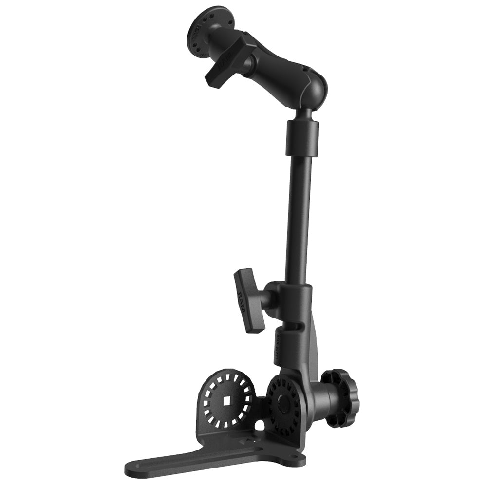 RAM Mount Universal NoDrill RAM Pod HD Vehicle Mount wDouble Socket Arm  25 Round Base AMPS Hole Pattern