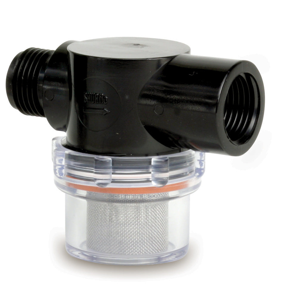 Shurflo by Pentair TwistOn Water Strainer  12 Pipe Inlet  Clear Bowl