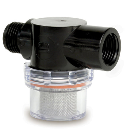 Shurflo by Pentair TwistOn Water Strainer  12 Pipe Inlet  Clear Bowl