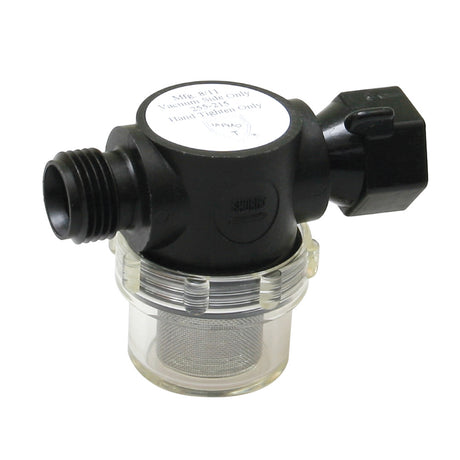 Shurflo by Pentair Swivel Nut Strainer  12 Pipe Inlet  Clear Bowl