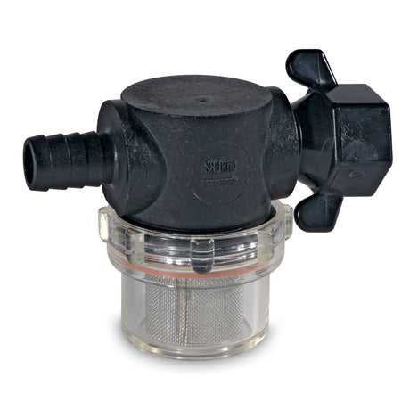 Shurflo by Pentair Swivel Nut Strainer  12 Barb Inlet  Clear Bowl