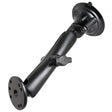 RAM Mount Twist Lock Suction Cup Mount wLong Double Socket Arm  25 Round Base  AMPS Hole Pattern 9 Length