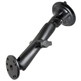 RAM Mount Twist Lock Suction Cup Mount wLong Double Socket Arm  25 Round Base  AMPS Hole Pattern 9 Length