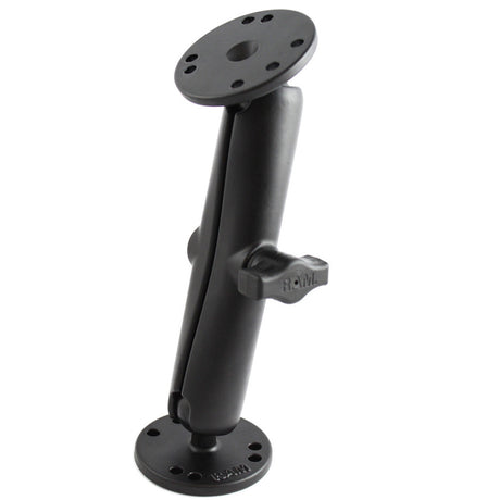 RAM Mount 1 Diameter Ball Mount wLong Double Socket Arm  225 Round Bases  AMPS Hole Pattern 7516 Length