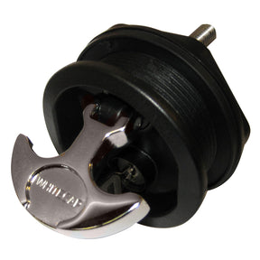 Whitecap THandle Latch  Chrome Plated ZamacBlack Nylon  Locking  Freshwater Use Only