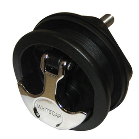 Whitecap THandle Latch  Chrome Plated ZamacBlack Nylon  No Lock  Freshwater Use Only