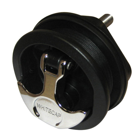 Whitecap THandle Latch  Chrome Plated ZamacBlack Nylon  No Lock  Freshwater Use Only