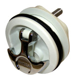 Whitecap THandle Latch  Chrome Plated ZamacWhite Nylon  No Lock  Freshwater Use Only