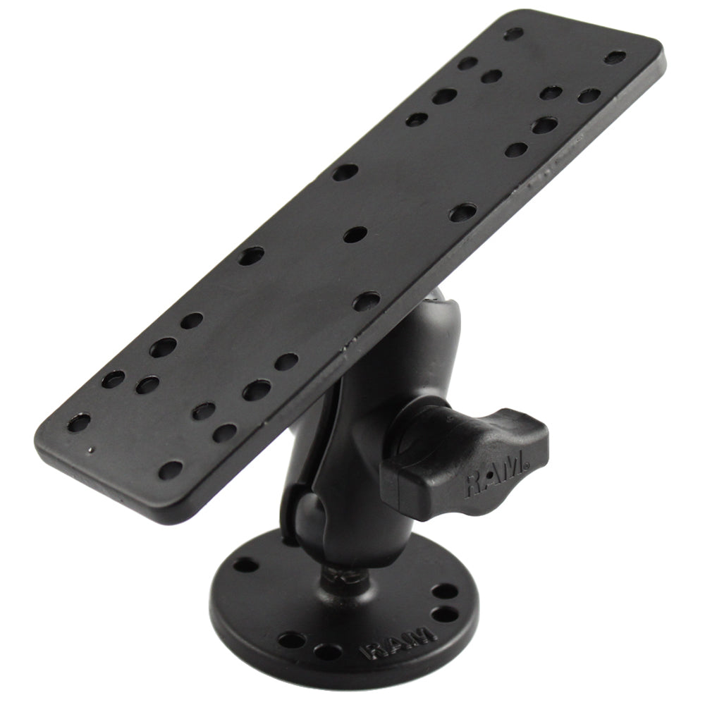 RAM Mount 1 Diameter Ball Mount wShort Double Socket Arm  625 x 2 Rectangle Base  25 Round Base AMPS Pattern