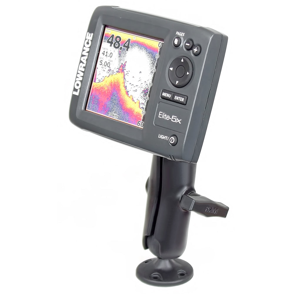 RAM Mount 15 Ball Rugged Use Composite Mount fLowrance Elite5  Mark5 Series Fishfinders