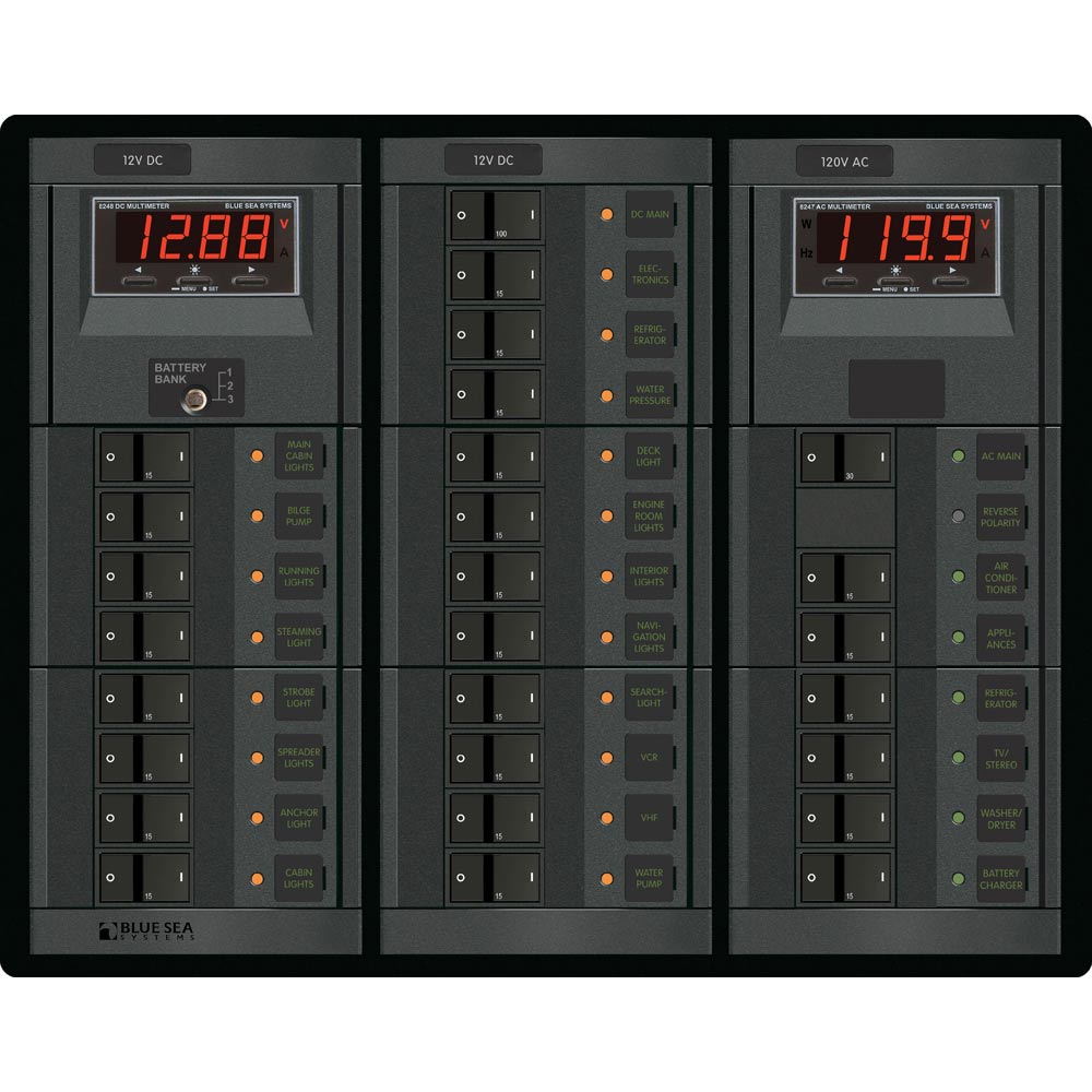 Blue Sea 1218 12V DC Main  19 Positions  120V AC Main  6 Positions