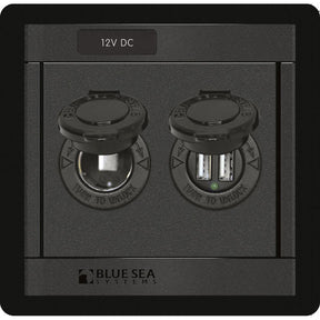 Blue Sea 1478 360 Panel  12V DC Socket  Dual USB Charger