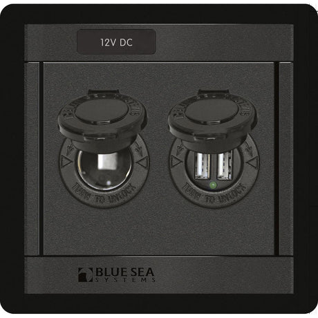 Blue Sea 1478 360 Panel  12V DC Socket  Dual USB Charger