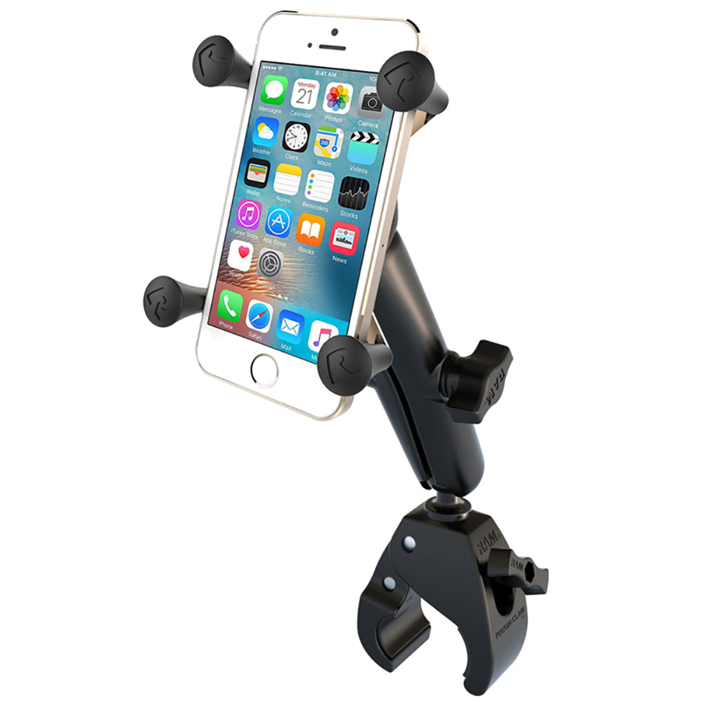 RAM Mount Universal ToughClaw Base wLong Double Socket Arm  Universal XGrip CelliPhone Cradle