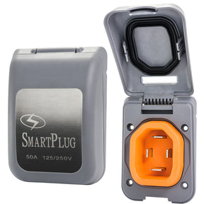 SmartPlug 50 AMP Male NonMetallic Inlet Cover  Grey