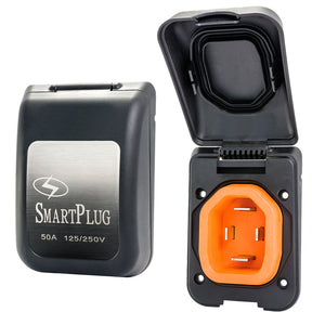 SmartPlug 50 AMP Male NonMetallic Inlet Cover  Black