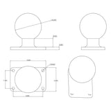 RAM Mount 2 x 3 Rectangle Base w225 Ball